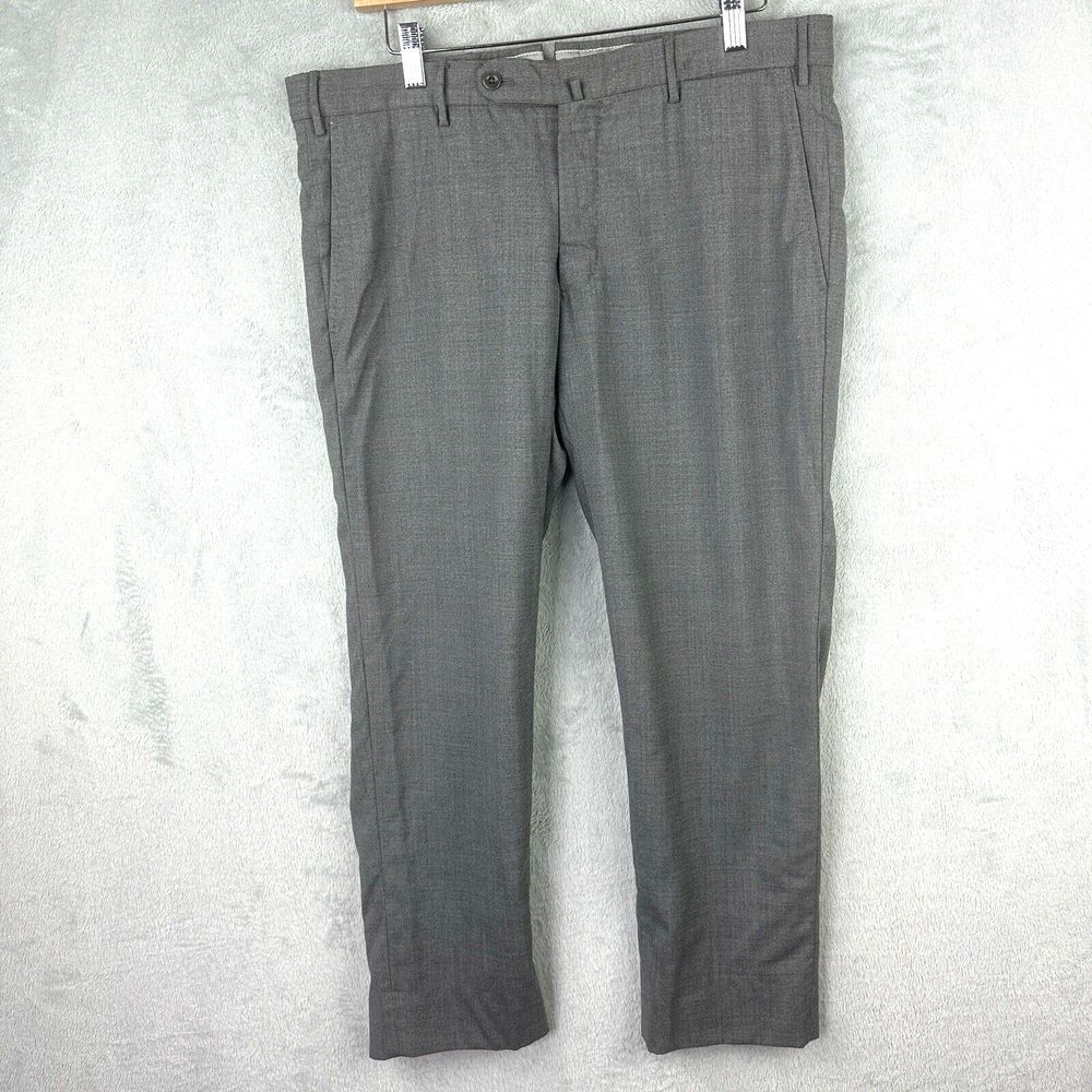incotex Dress pants Mens 34 Gray Super 100s Trousers‎ 35x26*hemmed